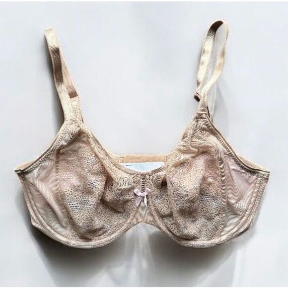 Chantelle Underwire Lace Bra Beige 34DDD - Picture 1 of 6
